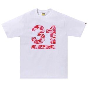 NEW BAPE A Bathing Ape 31st Anniv. ABC Camo Tee 'White/Pink' MEDIUM